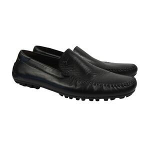 Bacco Bucci Men’s Driving Loafers Black Leather Size 11